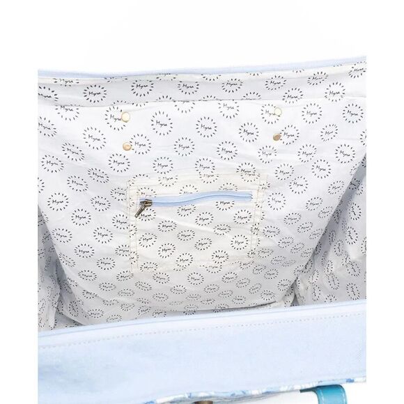Myra Bag Handmade Pinadora Weekender Bag Upcycled Canvas & Cowhide Leather - Picture 12 of 13